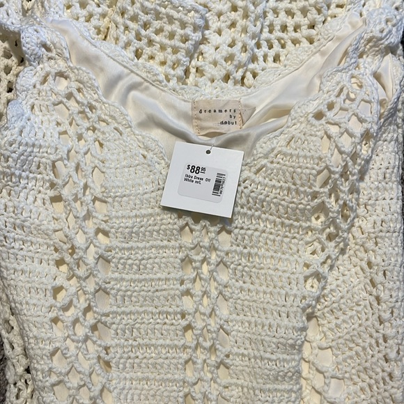 NWT - Dreamers by Debut Crochet White Midi Dress - Picture 4 of 4